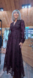 Marsha Coffee Lace Smock Dress – Pearl Button Front & Grandad Collar