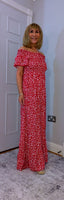 Lottie Dress – Ditsy Floral Shirred Maxi Dress | Off Shoulder Summer Dress | UK Sizes M–XXL