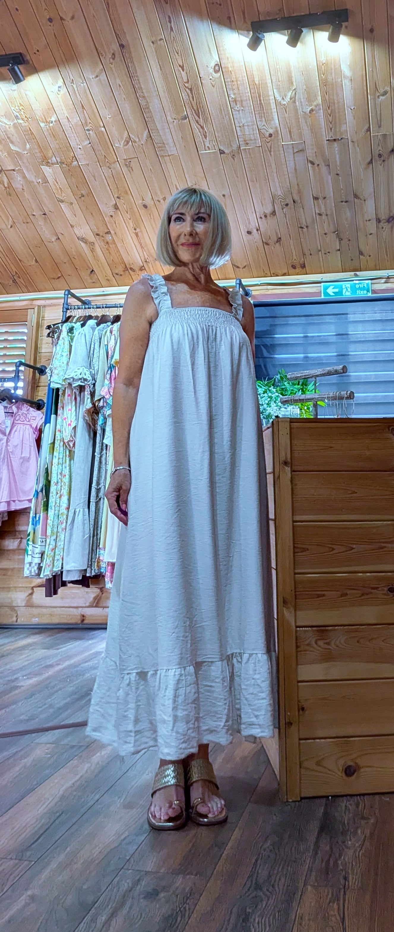 Summer sundress with side pockets