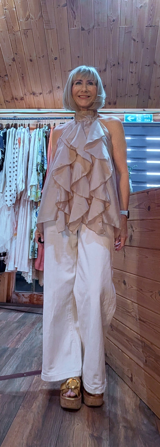 Noori Tencel Ruffle Blouse with frills and ruffles