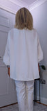 Daryl Cotton Blouse – White with Gold Embroidered Flowers