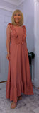 Coral Sundress – Frill Tiered Summer Dress - Coral-Salmon Pink