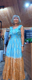Gianna Boho Maxi Dress Turquoise and Gold