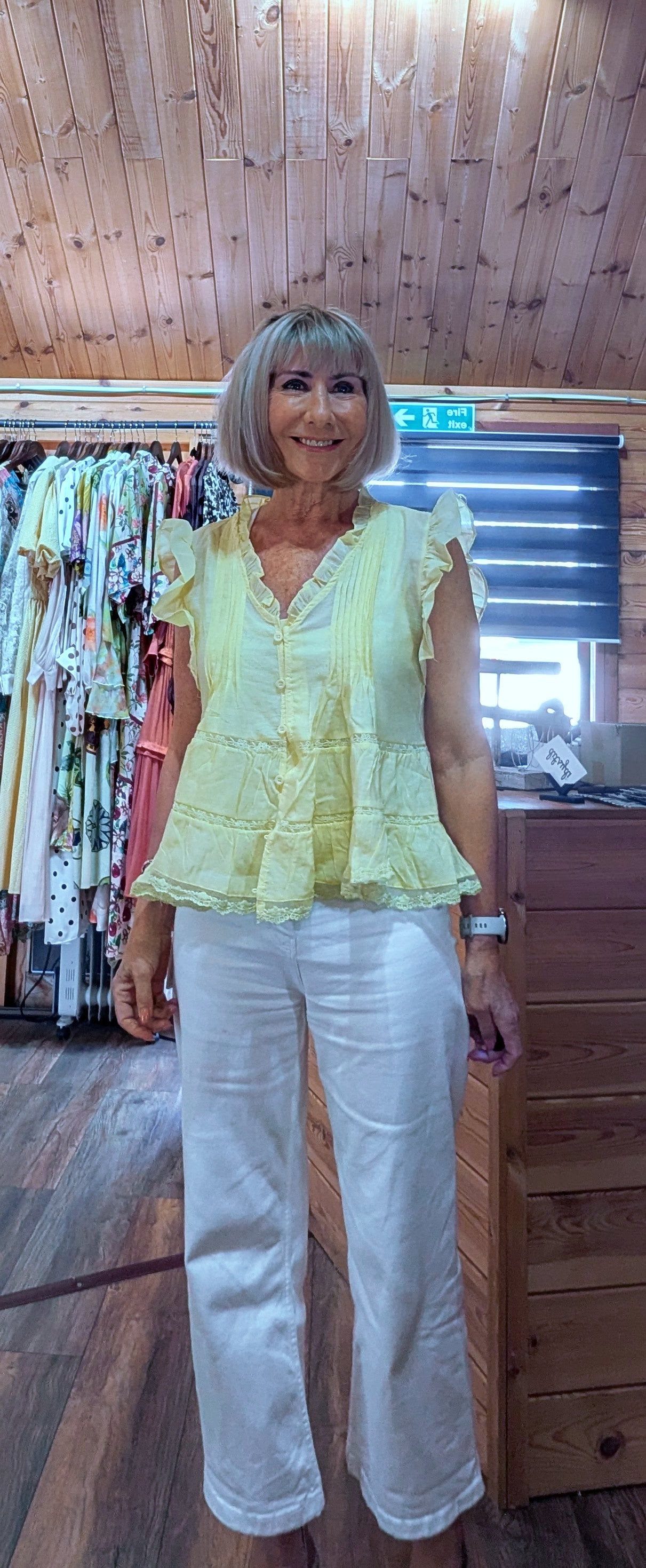 Edwina Cotton & Silk Frill Blouse