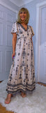 Nettie Boho Maxi Dress – Ecru, Flutter Sleeves, Elasticated Waist