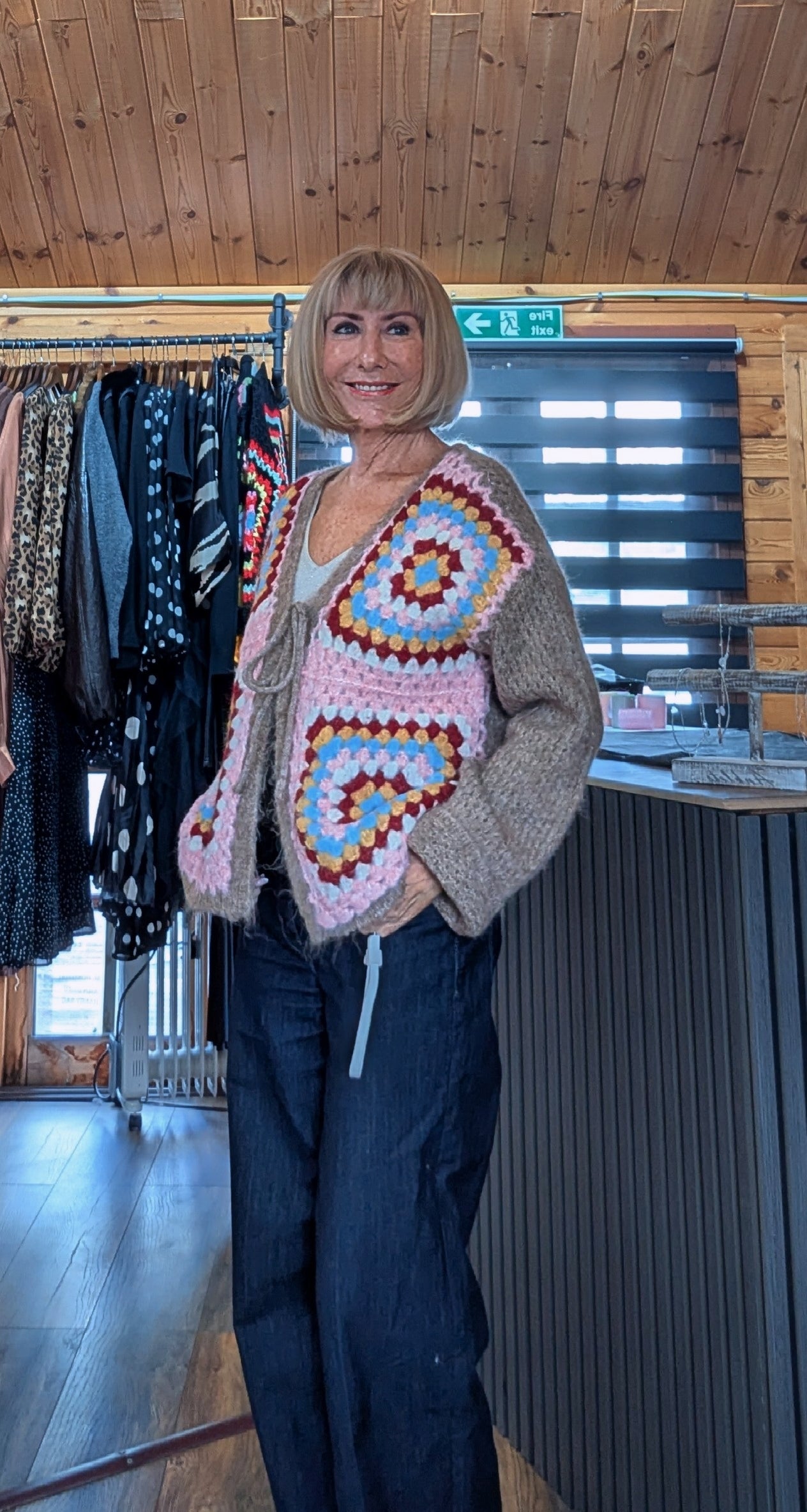 Joy cardigan styled for an effortless autumn outfit, available from DitsyDi