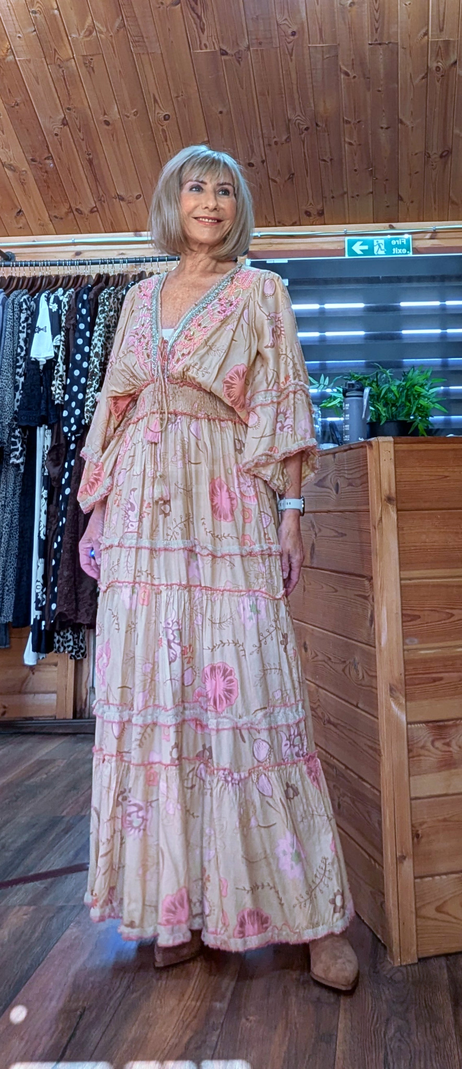 Everi Bohemian Maxi Dress In Dreamy Caramel