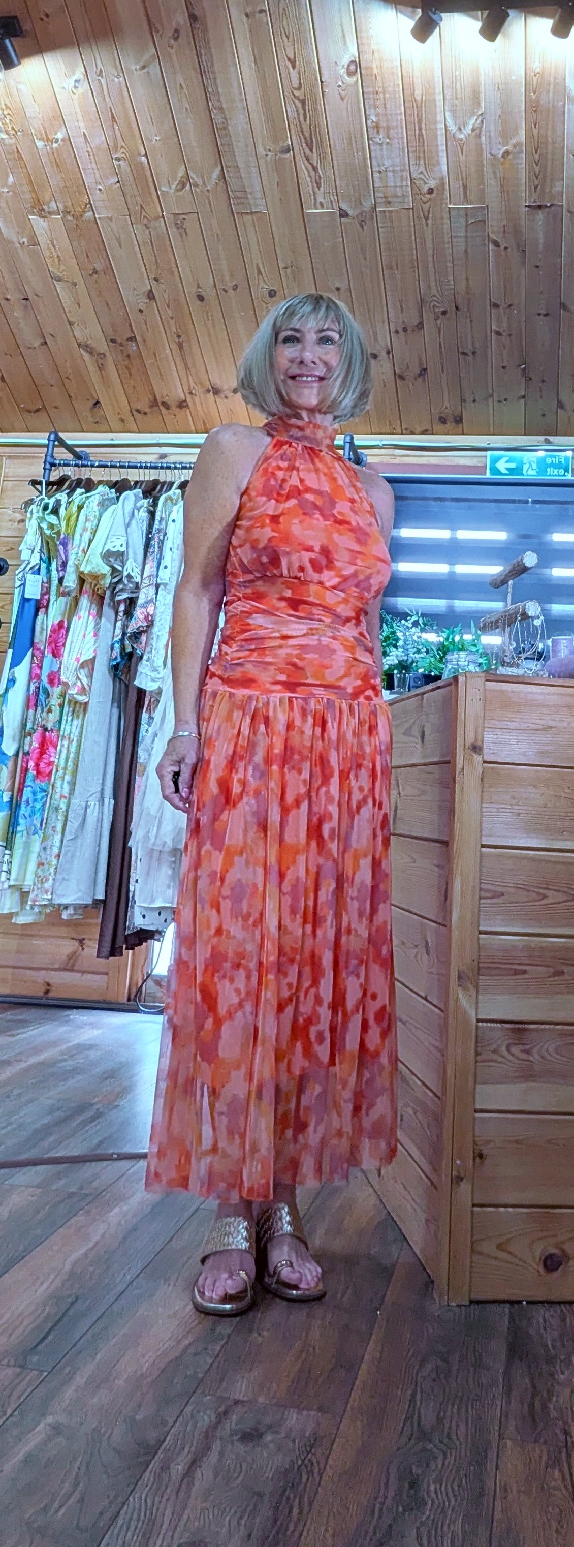 Natasha drop waist dress in orange styled by ditsydi