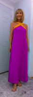 Olga Halterneck  Maxi Dress – Magenta