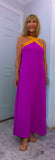 Olga Halterneck  Maxi Dress – Magenta