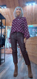 Nell Polka Dot Blouse – Bordeaux with White Polka Dots
