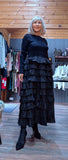Imogen Black Tulle Dress – Knit Top & Layered Skirt