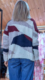 Petula Block Print Cardigan – Multicoloured Autumn Knit