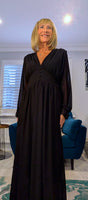 Charity Statement Dress –Slight  Plunge Front with Chunky Waist & Frill Cuffs