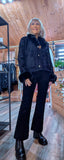 Arabella Faux Fur Jacket – Ivory or Black with Diamante Buttons & Detachable Collar