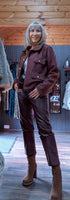Collette Bouclé Jacket – Chocolate with Gold Button Detail