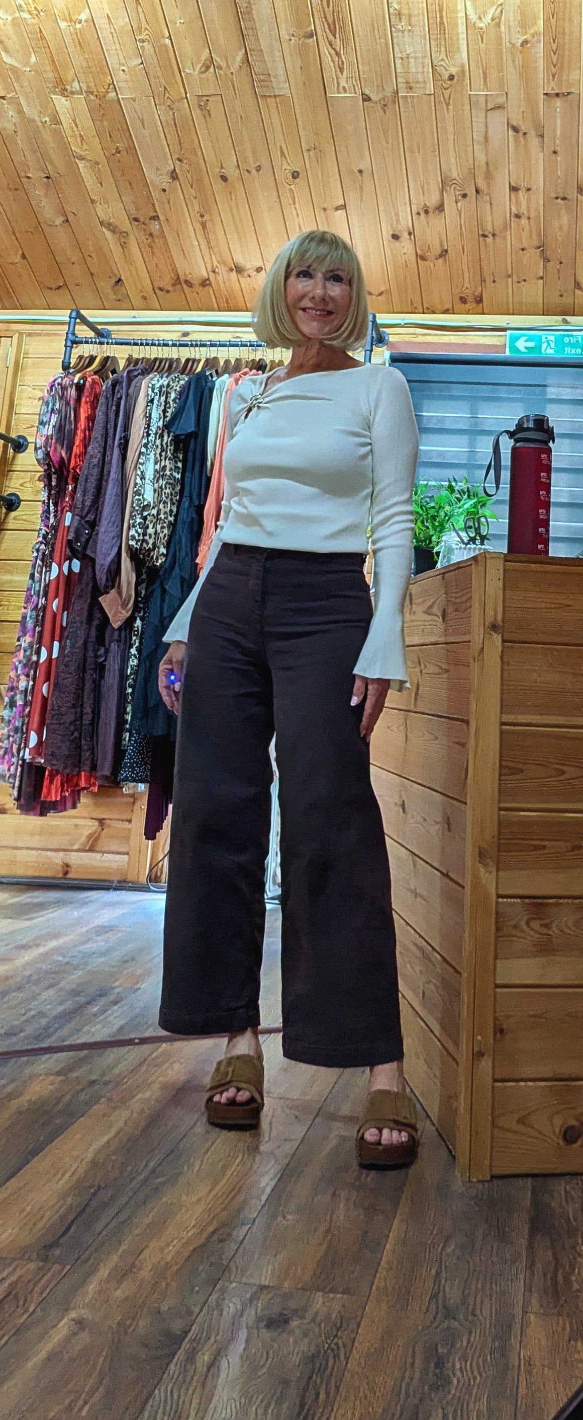 Purdy Asymmetric Neckline Knit Top