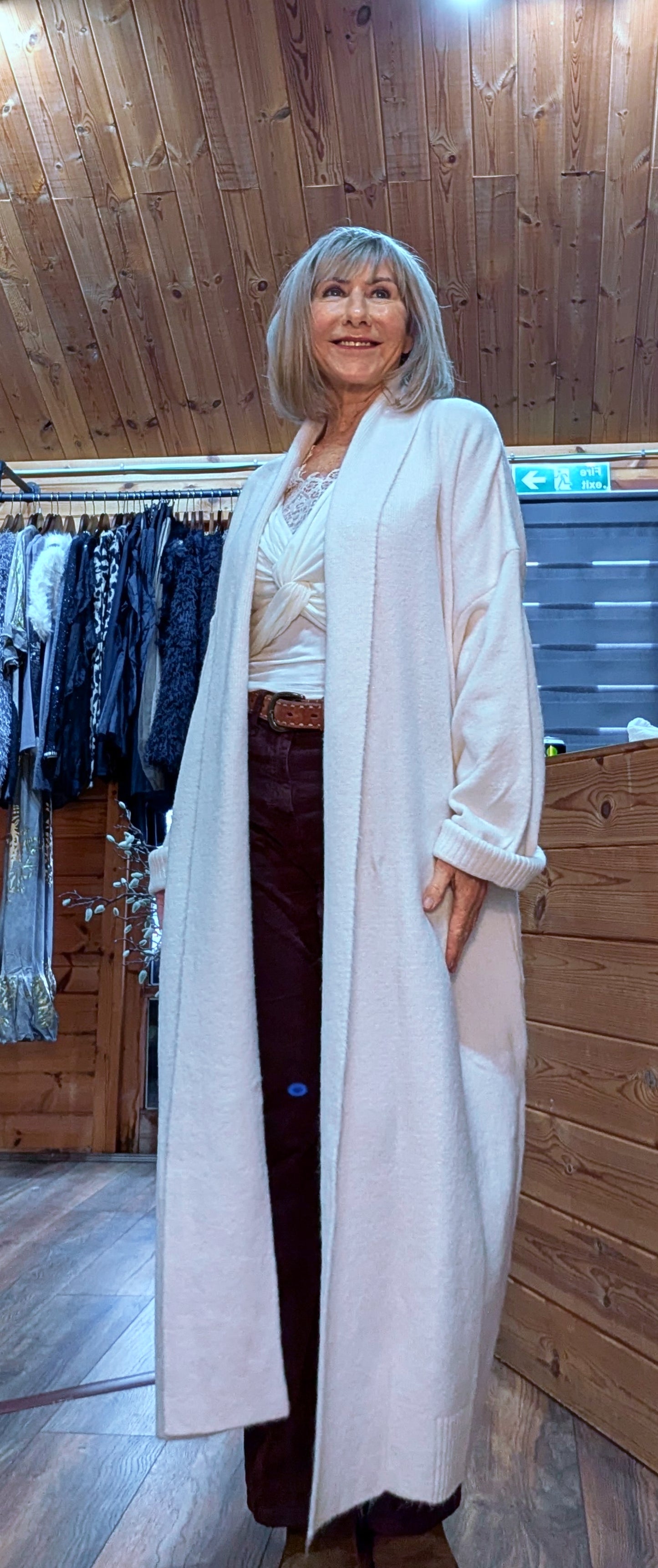 Lara Chunky Oversized Long Cardigan- Ivory