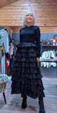 Imogen Black Tulle Dress – Knit Top & Layered Skirt