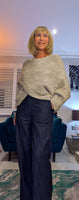 Janice Wrap Jumper – Super Soft Cable Knit in Yellow or Beige
