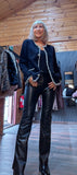 Melissa Black Pearl Trim Jacket – Sequin Detail & Chunky Buttons