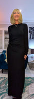 Martha Black Slinky Dress – Sparkle Side Split Evening Dress