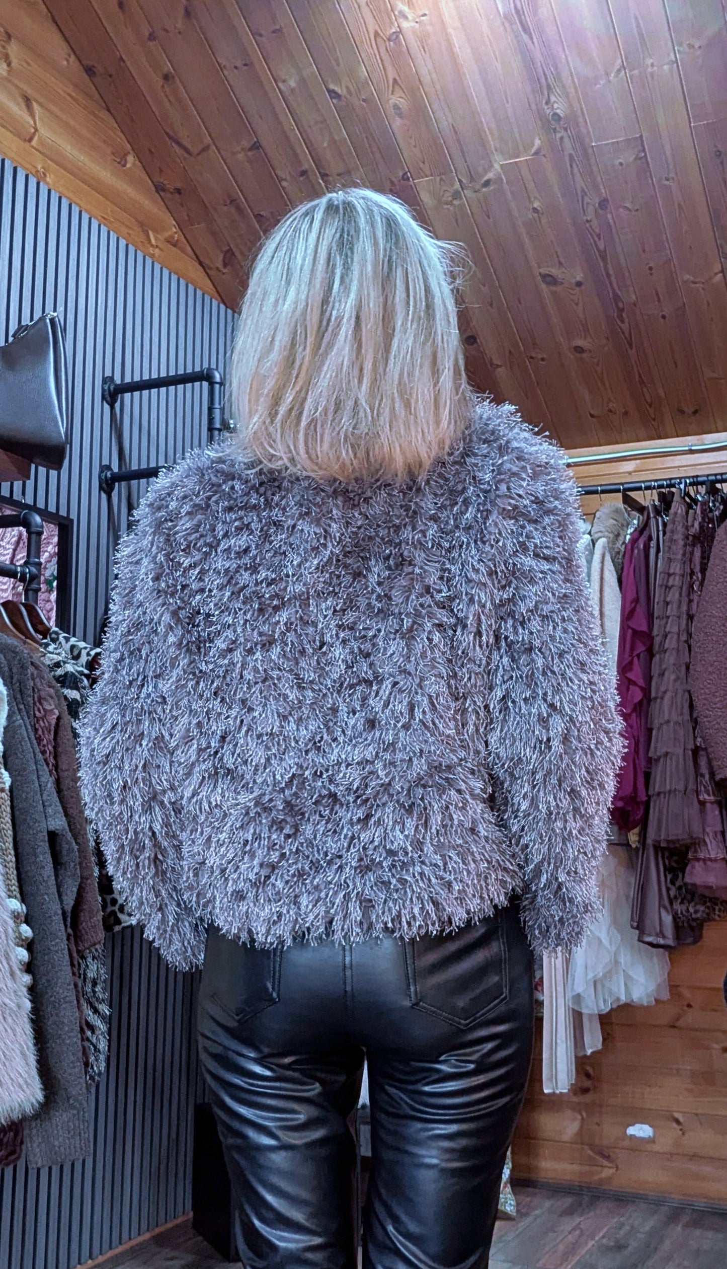 Fifi Grey or Black  Fringe Top – Long Sleeve Sweater Style