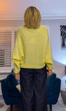 Janice Wrap Jumper – Super Soft Cable Knit in Yellow or Beige