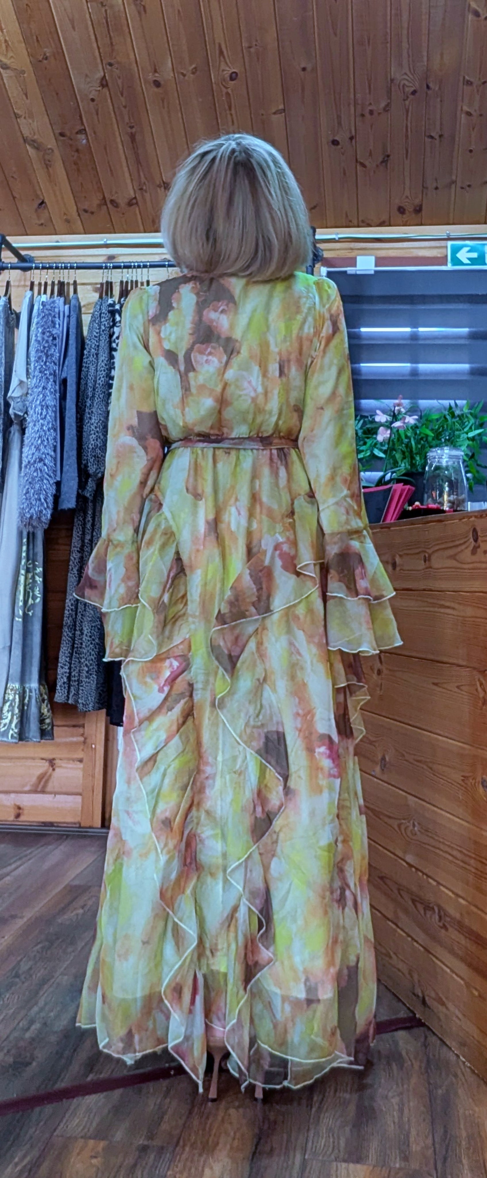 Edith Statement Green Ruffle Frill Dress- Feminine - Romantic