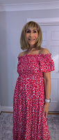 Lottie Dress – Ditsy Floral Shirred Maxi Dress | Off Shoulder Summer Dress | UK Sizes M–XXL