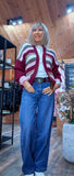 Abby Chunky Stripe Cardigan – Chocolate, Ecru or Burgundy