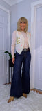 Constance Sleeveless Cardigan – Ivory Knit with Embroidery, One Size