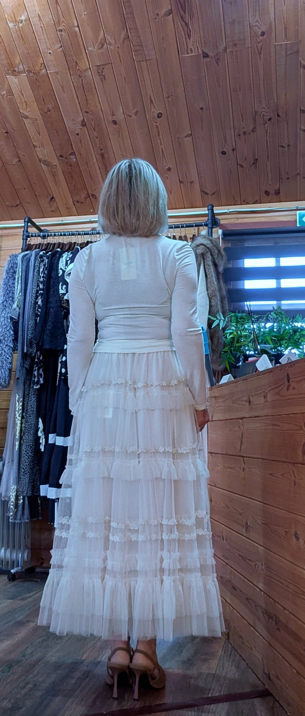 Tulle skirt with ivory lace top styled by ditsydi