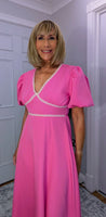 Alexandra Puff Sleeve Dress – Pink or Coral
