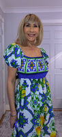 Blossom Bold Print Shirred Dresses