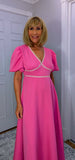 Alexandra Puff Sleeve Dress – Pink or Coral
