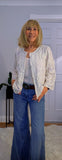 Lois White or Ecru Embroidered  Cotton Boho Blouse