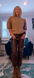 Jana Knit Jumper – Short Puff Sleeves in Soft Camel
