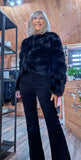 Gwendolyn Faux Fur Jacket – Slightly Cropped - Black