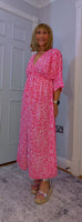 Romy Kimono Style Maxi Dress – Pink or Green Animal Print