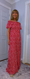 Lottie Dress – Ditsy Floral Shirred Maxi Dress | Off Shoulder Summer Dress | UK Sizes M–XXL