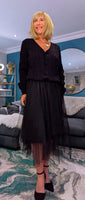Posy Set – Embossed Cardigan & Babydoll Slip with Tulle