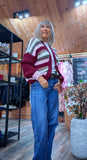 Abby Chunky Stripe Cardigan – Chocolate, Ecru or Burgundy