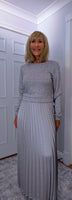 Phoenix Pleated Maxi Sweater Dress – Olive, Gold or Silver Grey