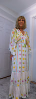 Julia White Bohemian Dress with Floral Embroidery