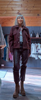 Collette Bouclé Jacket – Chocolate with Gold Button Detail