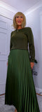 Phoenix Pleated Maxi Sweater Dress – Olive, Gold or Silver Grey