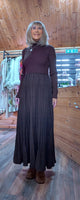 Haley Sweater Dress – High Neck with Pleated Maxi Skirt in Coffee Colour