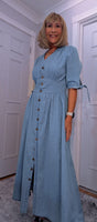 Binty Denim Shirt Midi Dress