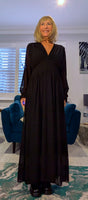Charity Statement Dress –Slight  Plunge Front with Chunky Waist & Frill Cuffs